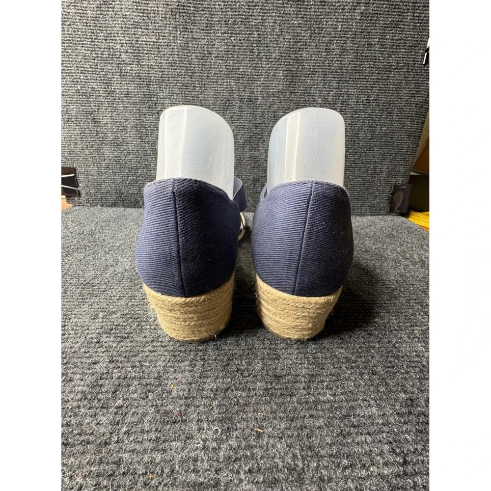 LifeStride Siesta Str Navy Blue Espadrille Wedge Sandals Womens 9M Comfort Flex